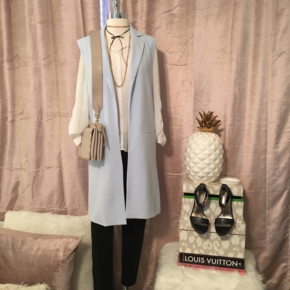 Light Blue Longline Vest